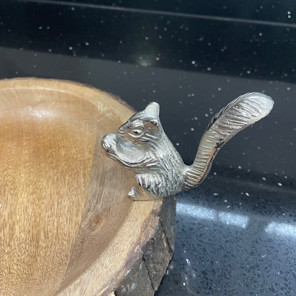 Rare Wood Bowl with Squirrel